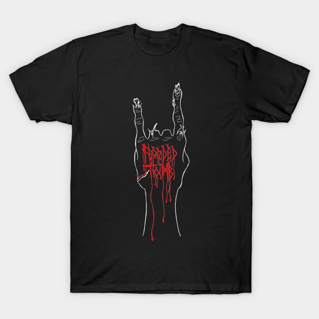 Flooded Tomb Devil Horns (Bloody) T-Shirt by Flooded Tomb Merchandise